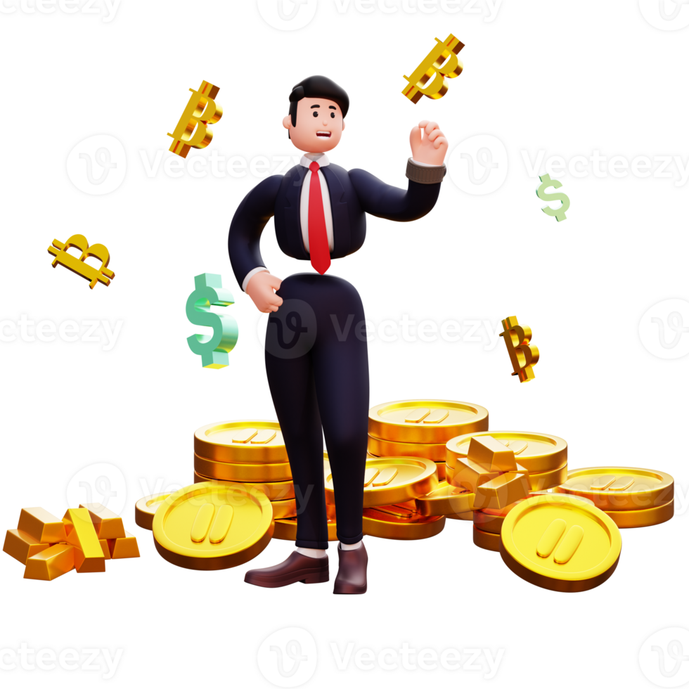 3D Character Businessman Illustration png