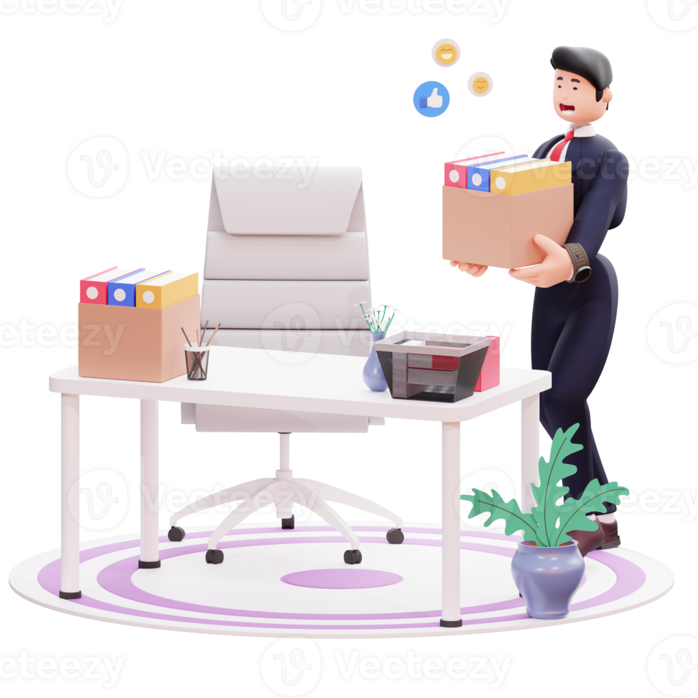 3D Character Businessman Illustration png