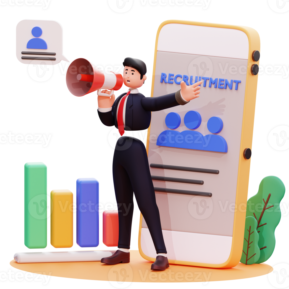 3D Character Businessman Illustration png
