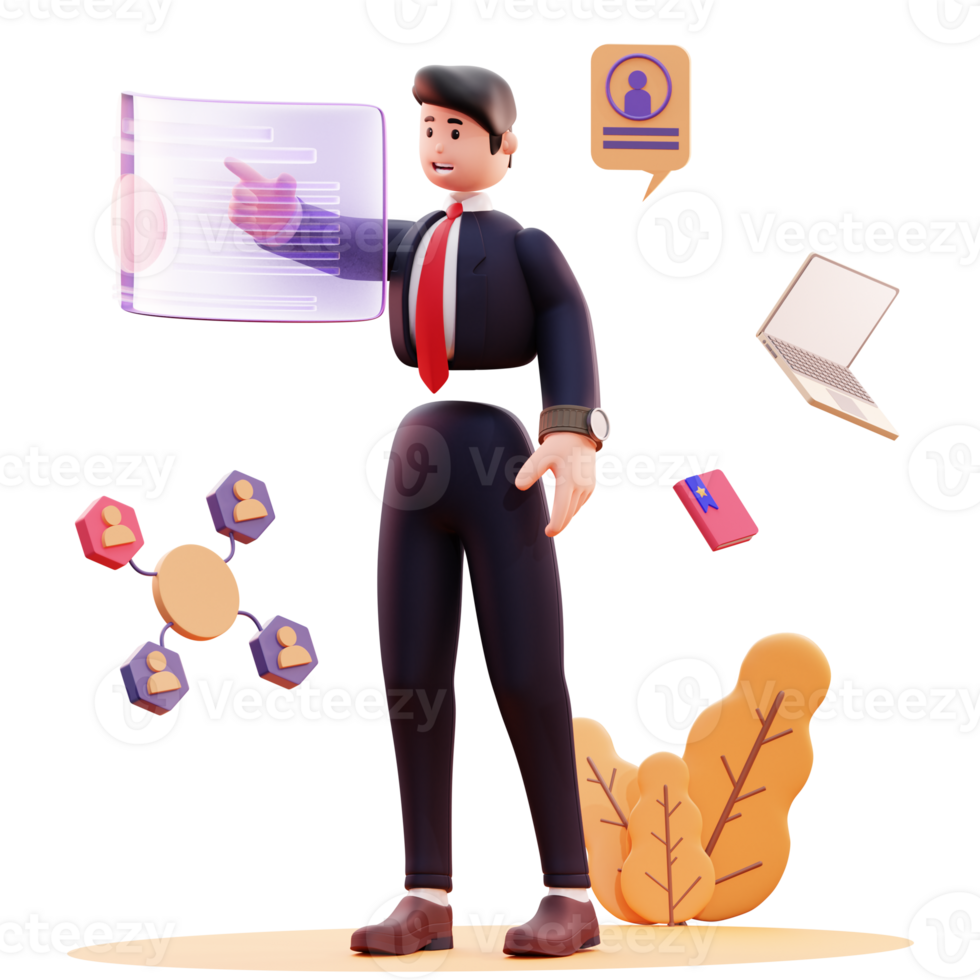 3D Character Businessman Illustration png