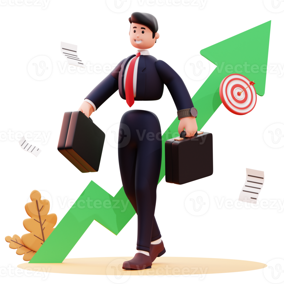3D Character Businessman Illustration png
