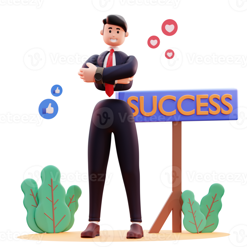 3D Character Businessman Illustration png