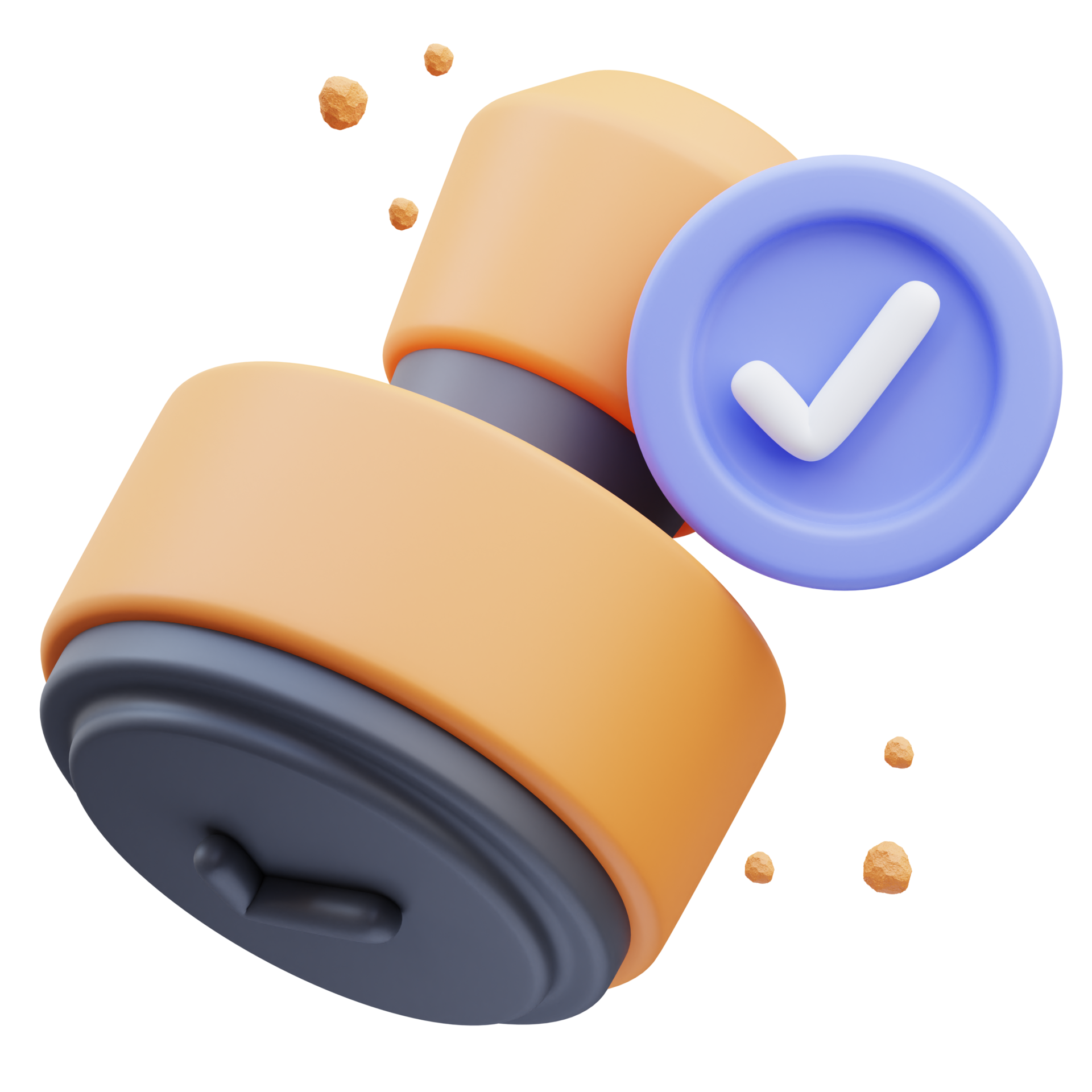 3d rendering of cute icon illustration stamp approved 10175279 PNG
