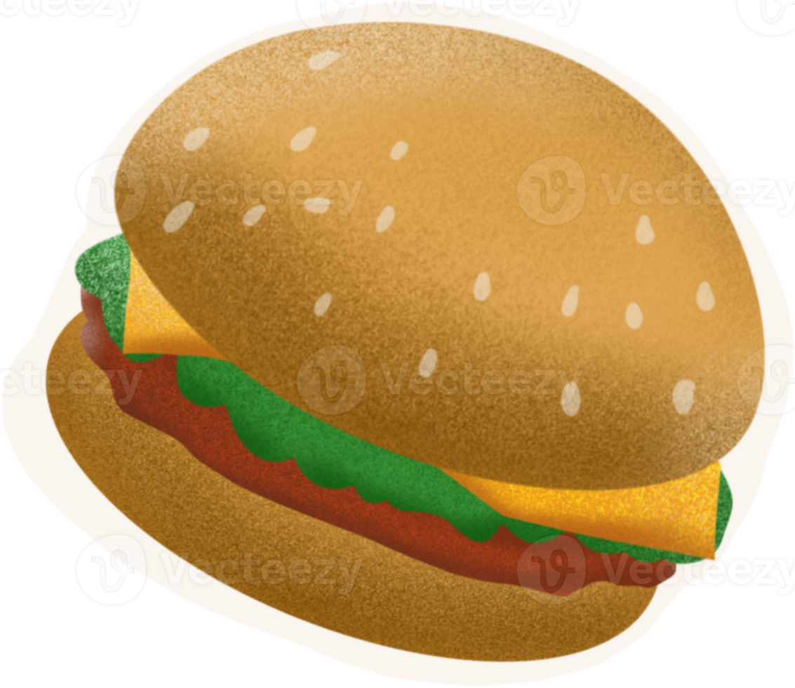 The hamburger illustration image for food content. png