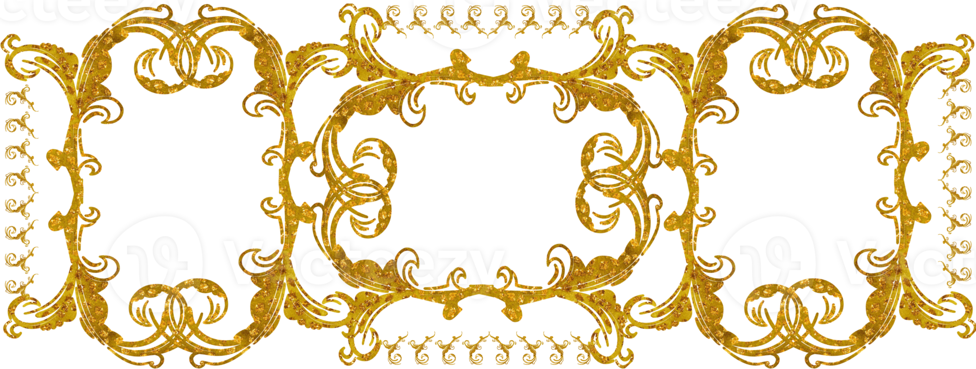 Golden frame. borde, Floral ornaments. Watercolour pattern, glitter texture. Merry Christmas png