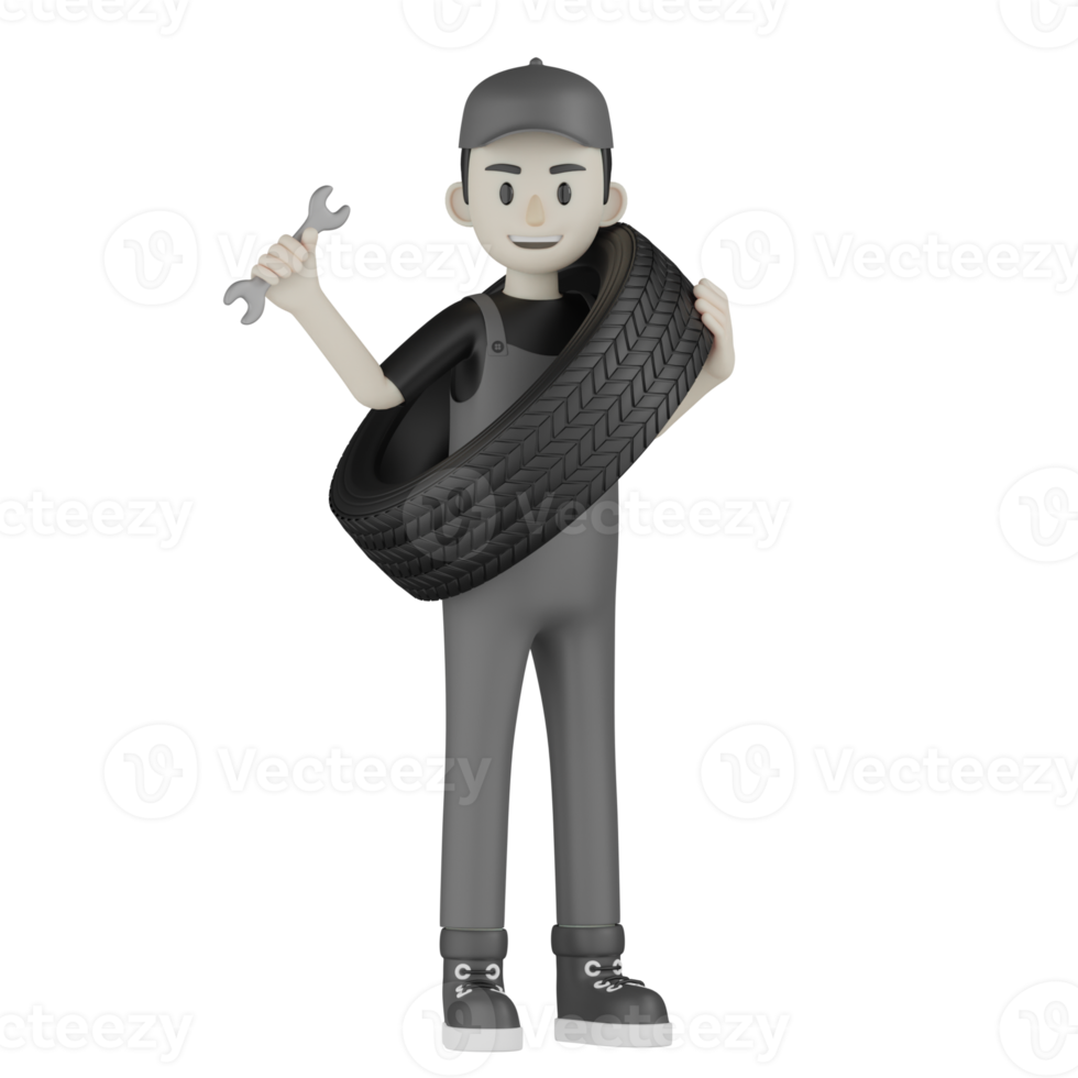 3D mecânico isolado em wearpack cinza png