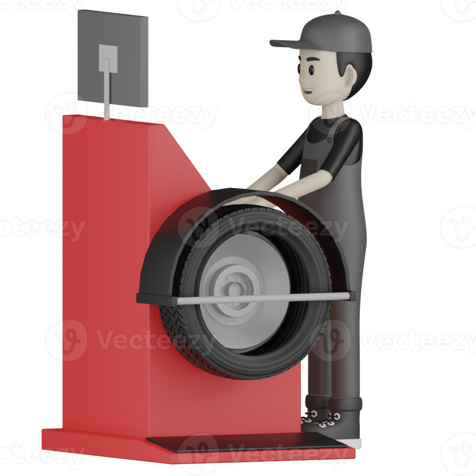 3d Isolated Mechanic in grey Wearpack png