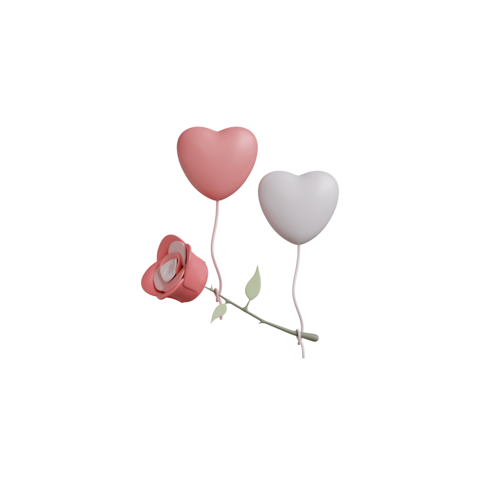 3D Valentine Love Object png