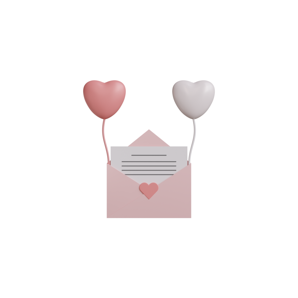 3D Valentine Love Object png