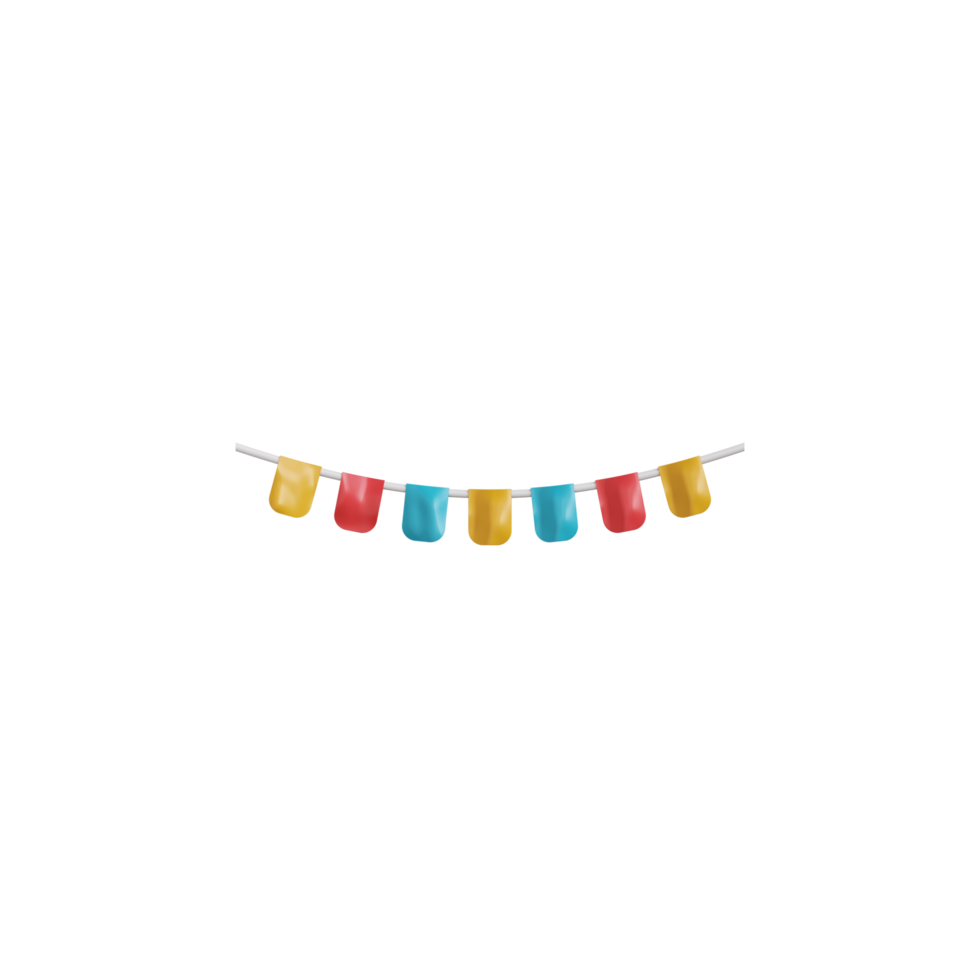 3D Hanging Birthday Celebration Flag png