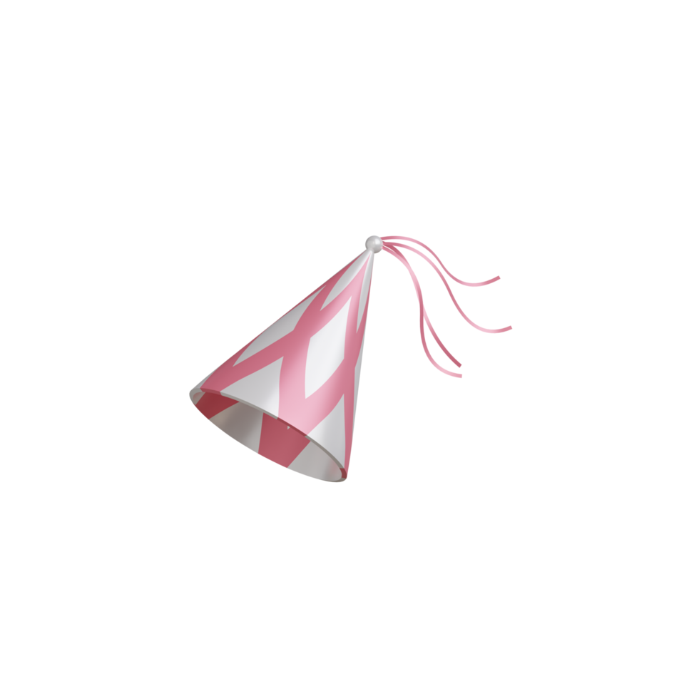 3D Birthday Hat Object png