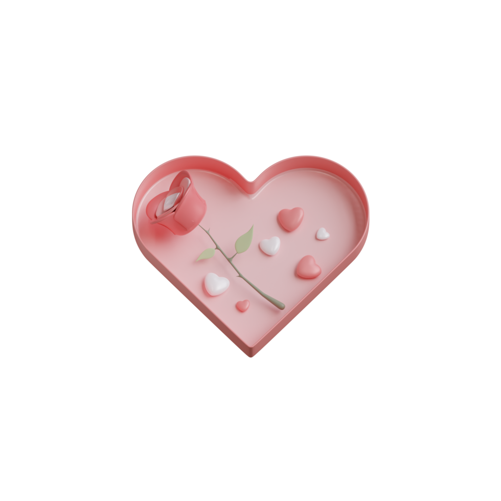 3D Valentine Love Object png