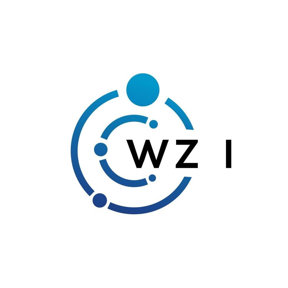 diseño de logotipo de tecnología de letras wzi sobre fondo blanco. wzi creative initials letter it concepto de logotipo. diseño de letras wzi. vector