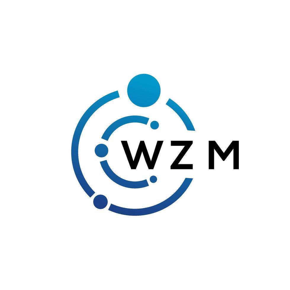 diseño de logotipo de tecnología de letras wzm sobre fondo blanco. wzm creative initials letter it concepto de logotipo. diseño de letras wzm. vector