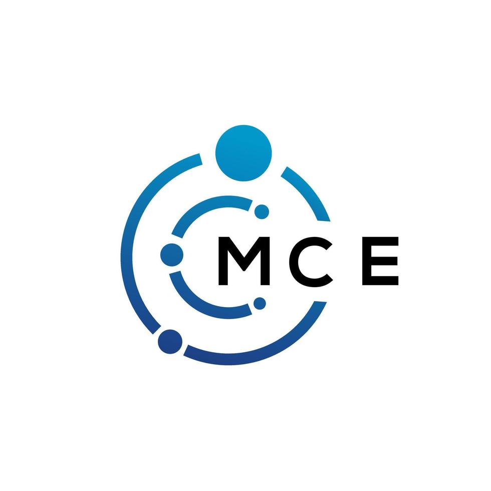 MCE letter technology logo design on white background. MCE creative initials letter IT logo concept. MCE letter design. vector