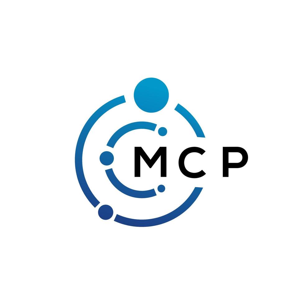 MCP letter technology logo design on white background. MCP creative