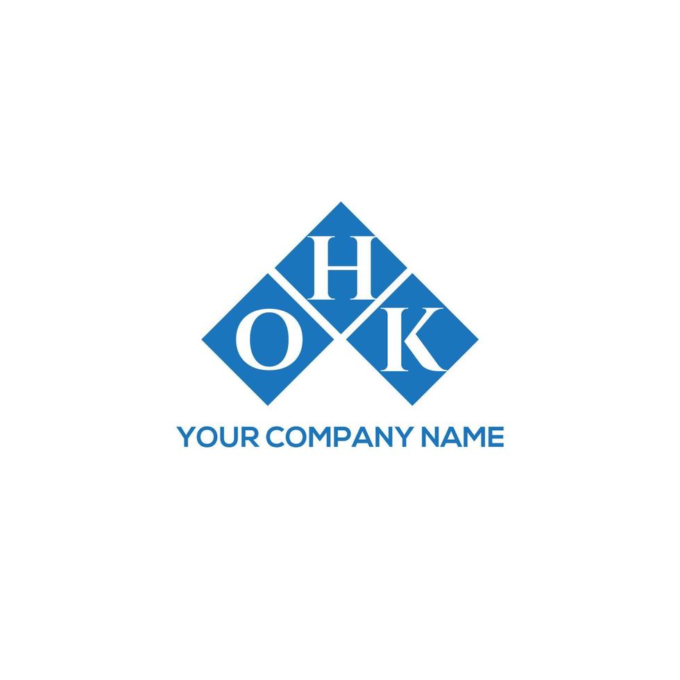 OHK letter logo design on WHITE background. OHK creative initials letter logo concept. OHK letter design. vector