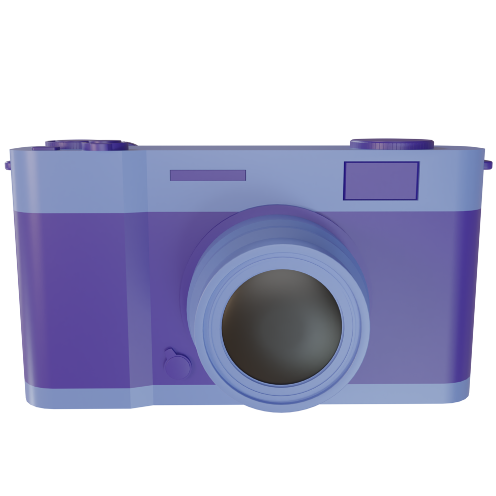 3d rendering of vintage blue camera png