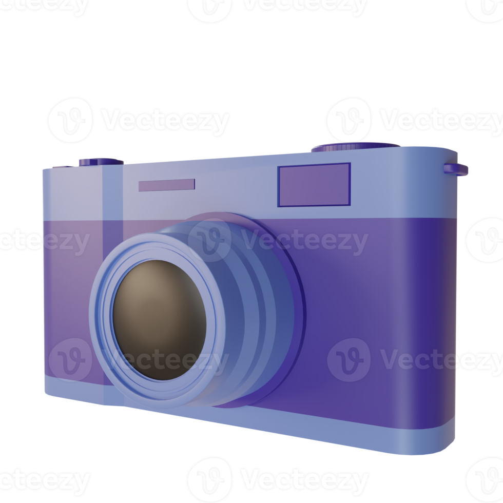 3d rendering of vintage blue camera png