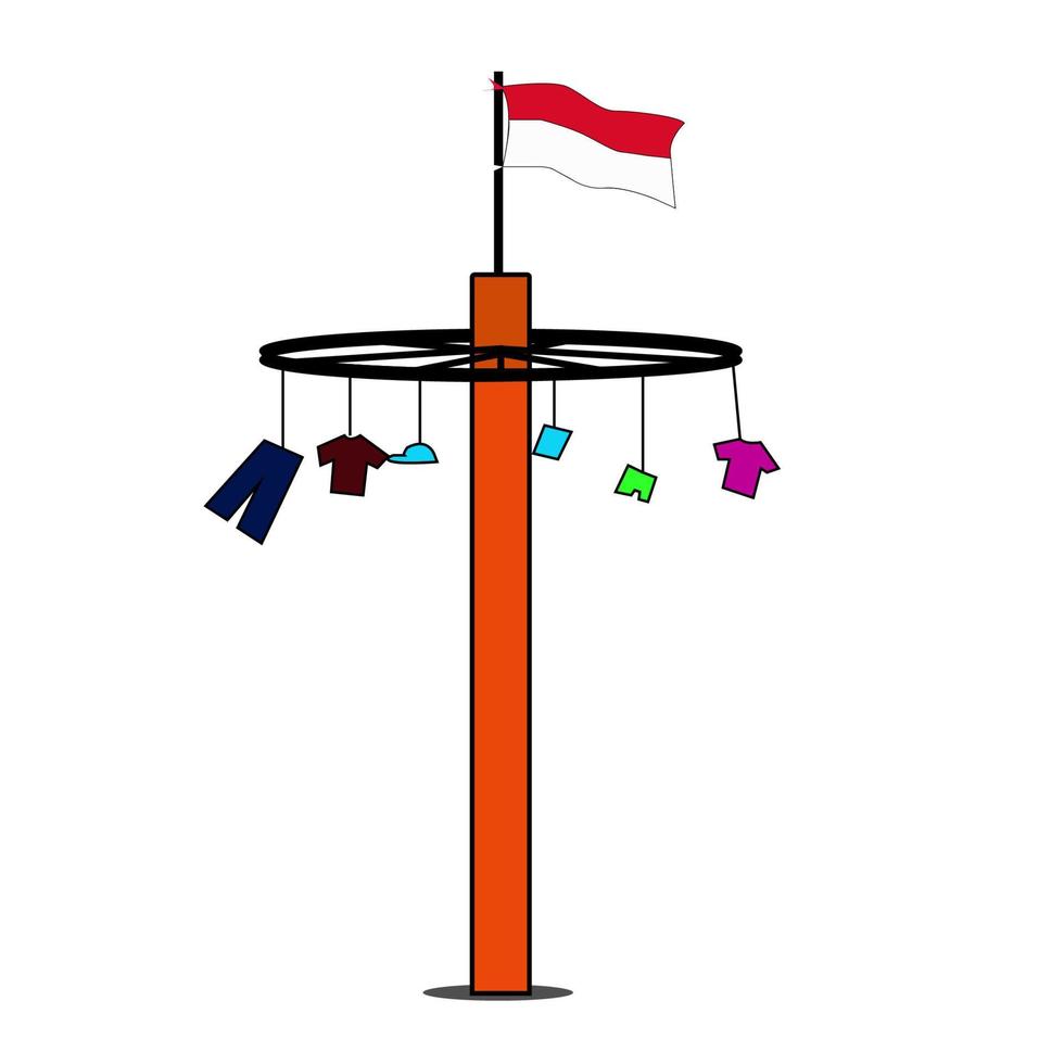 Panjat Pinang, Indonesia - Independence Day August 17, 1945, vector illustration