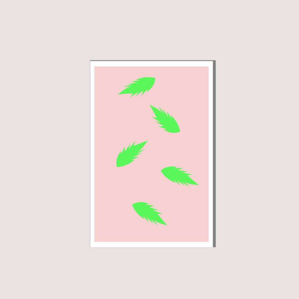 Vector set of falling leaves wall art.  Leaf art image.  Abstract design for print, cover, wallpaper, vector illustration.