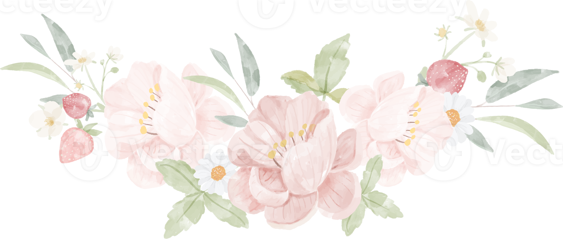 Free bouquet de fleurs de pivoine rose aquarelle 10176768 PNG with  Transparent Background