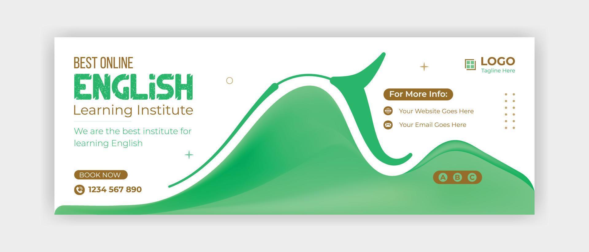 Spoken English social media banner template design for adveSpoken English social media banner template design for advertisement for any English learning institute vector