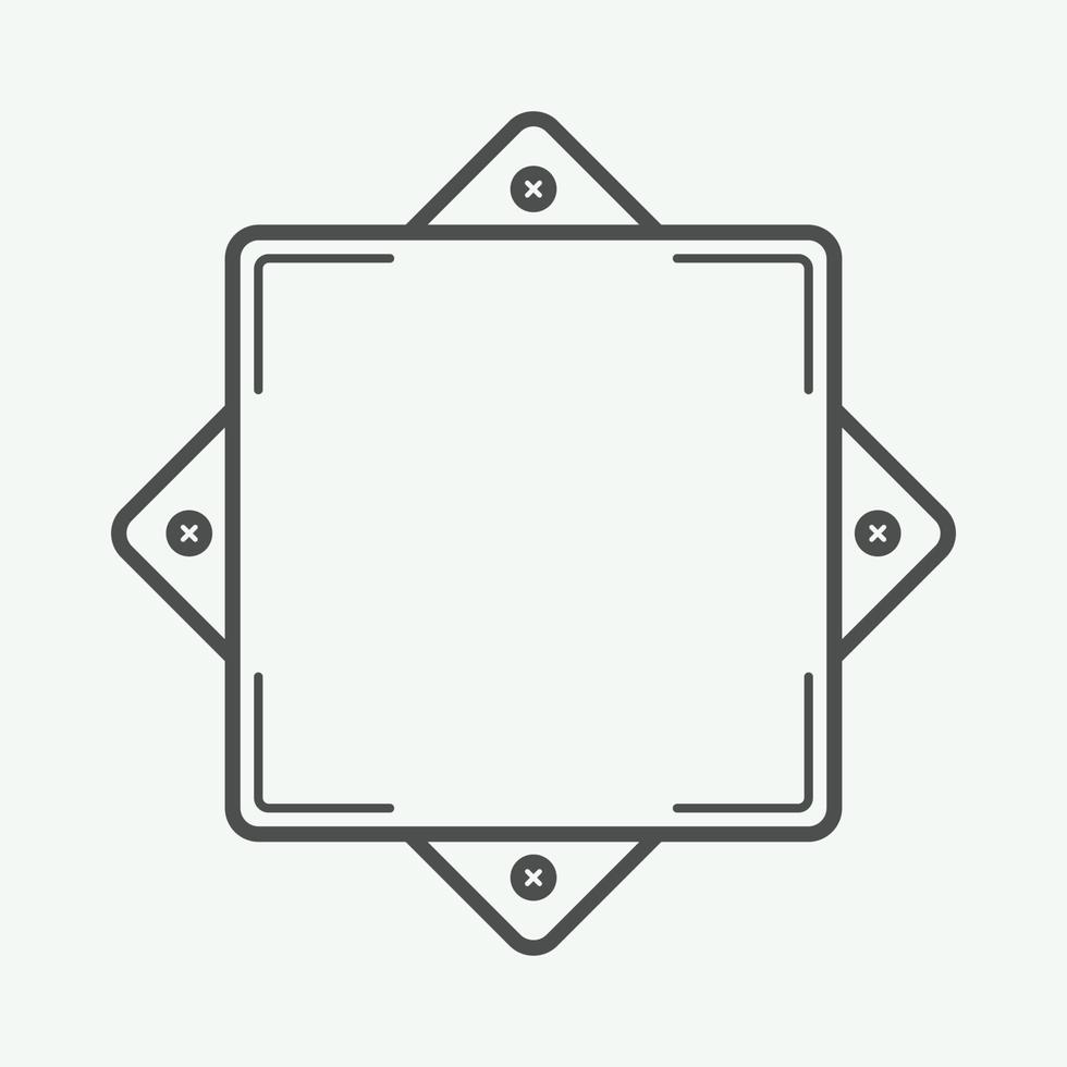 Vintage badge form. Can be used for logo, badge, label, emblem. Monochrome Graphic Art. Vector