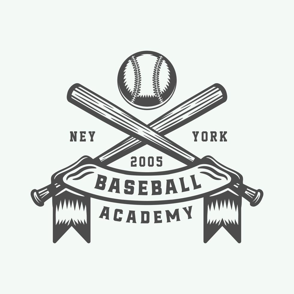 Vintage baseball sport logo, emblem, badge, mark, label. Monochrome Graphic Art. Illustration. Vector. vector