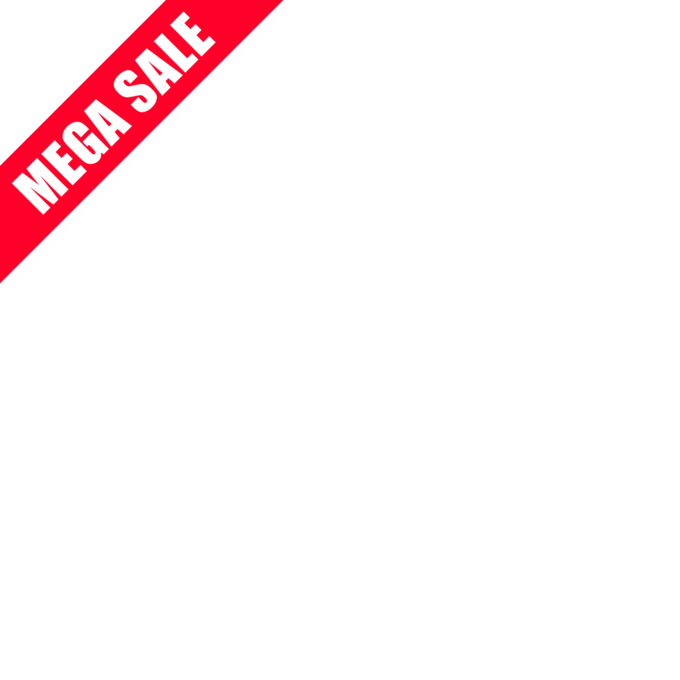 Mega sale element marketing strategy label, with red color background png