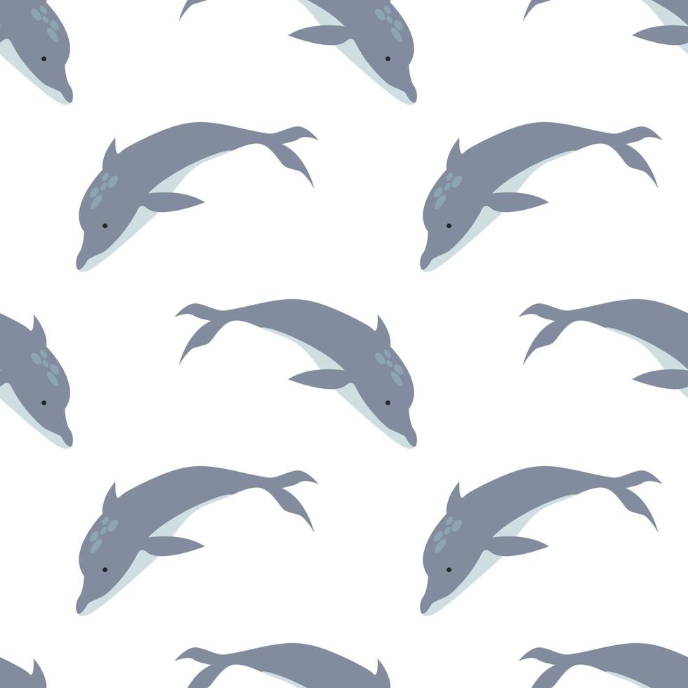 Dolphin seamless pattern background vector