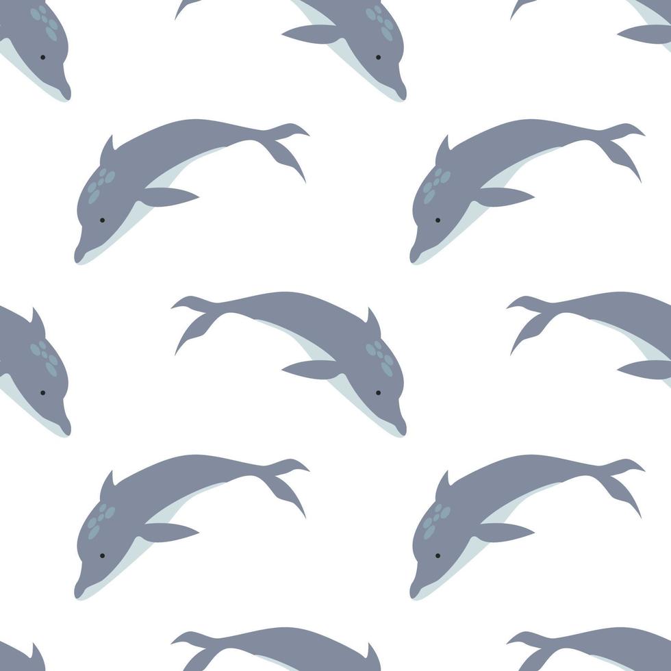 Dolphin seamless pattern background vector