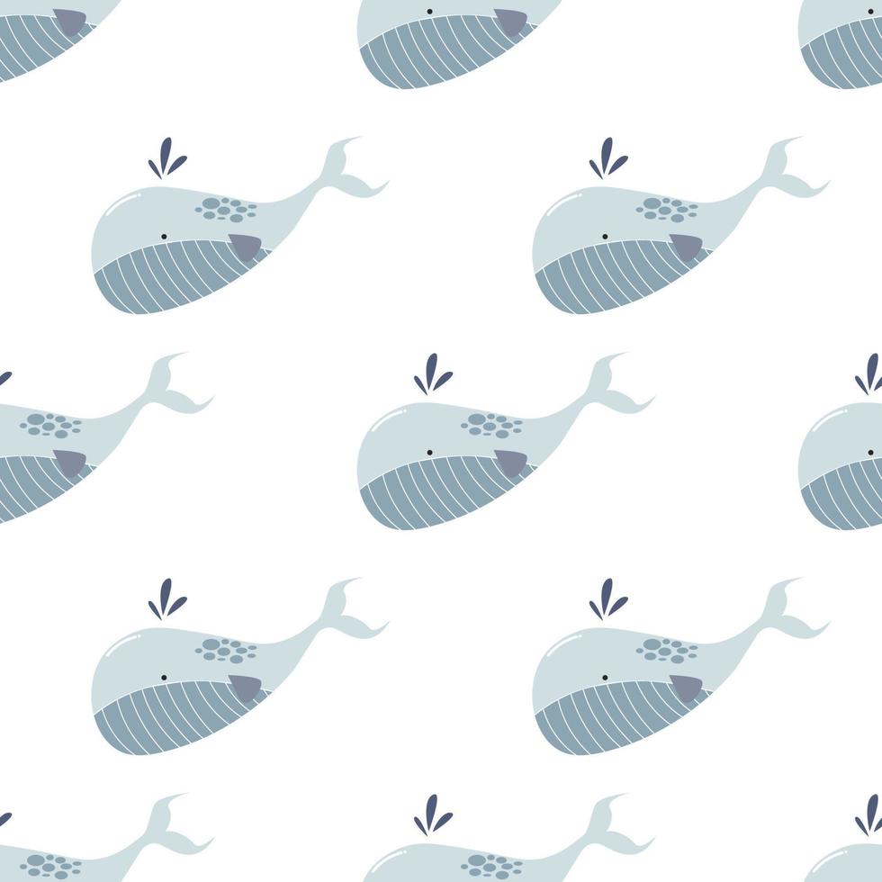 Whale seamless pattern background. vector