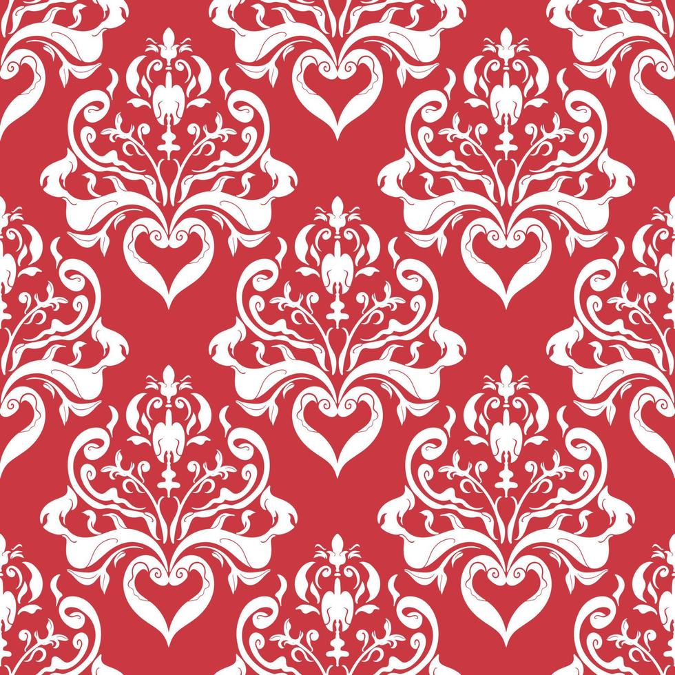 Damask pattern. Seamless traditional Design for background,carpet,wallpaper,clothing,wrapping,Batik,fabric,Vector illustration.embroidery style. vector
