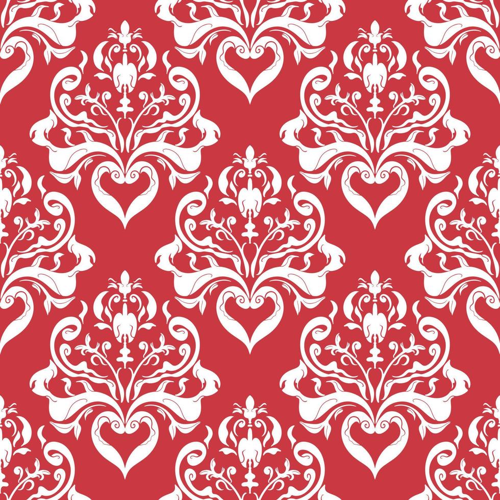 Damask pattern. Seamless traditional Design for background,carpet,wallpaper,clothing,wrapping,Batik,fabric,Vector illustration.embroidery style. vector