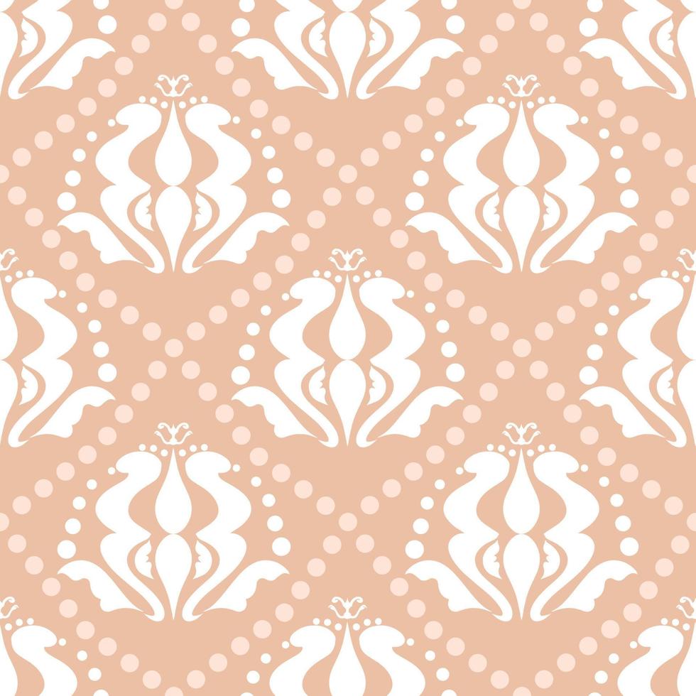 Damask pattern. Seamless traditional Design for background,carpet,wallpaper,clothing,wrapping,Batik,fabric,Vector illustration.embroidery style. vector