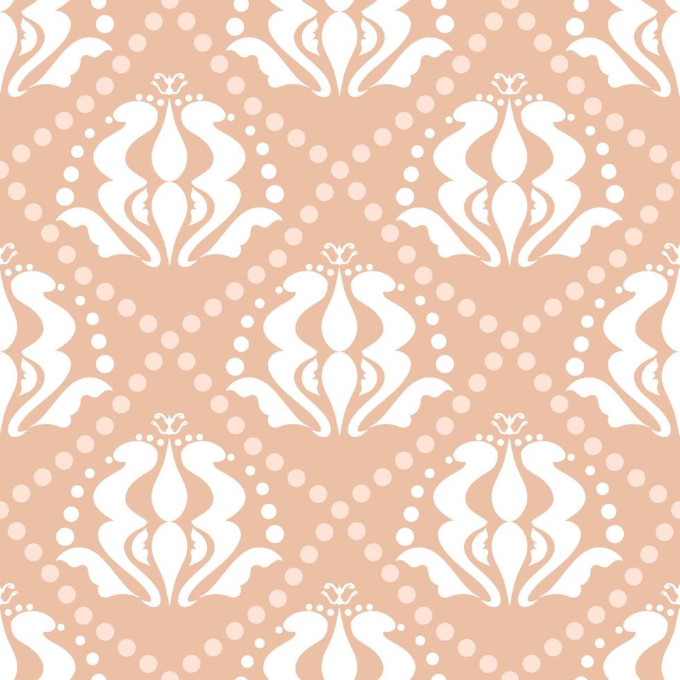 Damask pattern. Seamless traditional Design for background,carpet,wallpaper,clothing,wrapping,Batik,fabric,Vector illustration.embroidery style. vector