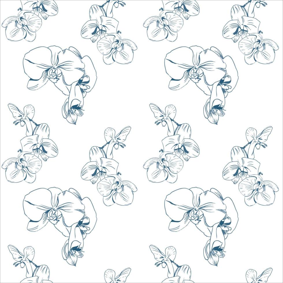 Vintage floral pattern. Seamless flower pattern on white background. Design for background,wallpaper,clothing,wrapping,fabric,Vector illustration.embroidery style. vector