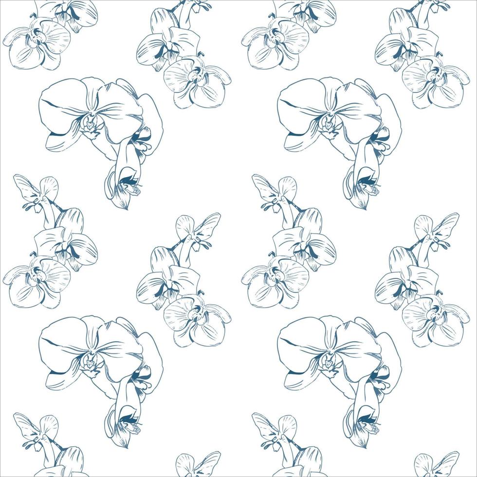 estampado de flores de época. patrón de flores transparente sobre fondo blanco. diseño para fondo, papel tapiz, ropa, envoltura, tela, ilustración vectorial. Estilo de bordado. vector