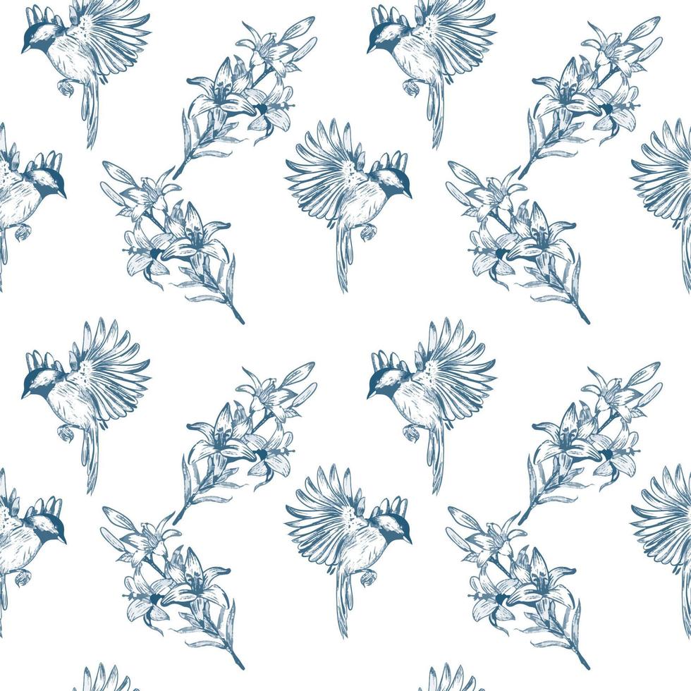 estampado de flores de época. patrón de flores transparente sobre fondo blanco. diseño para fondo, papel tapiz, ropa, envoltura, tela, ilustración vectorial. Estilo de bordado. vector