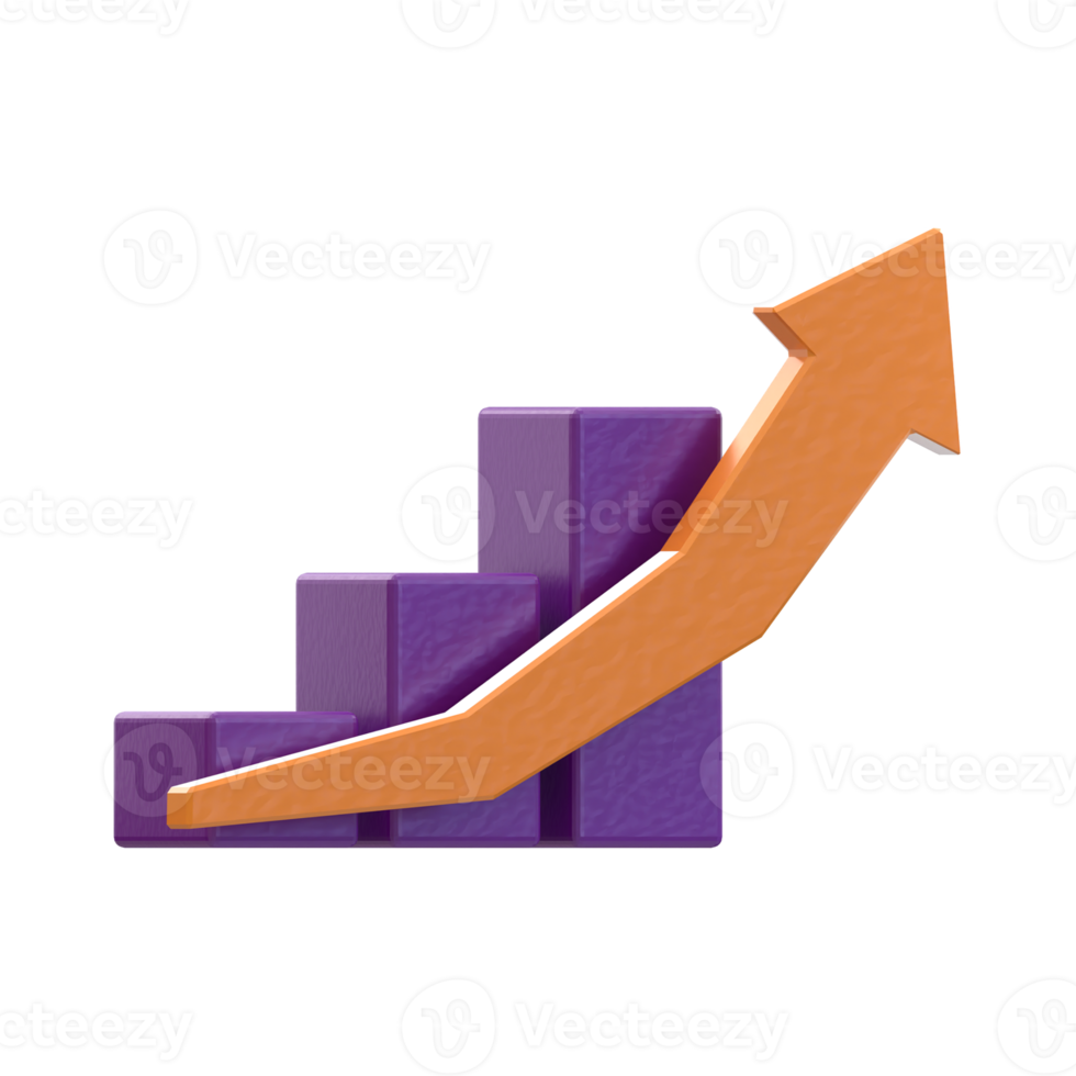 3D-Rendering-Wachstumsdiagramm-Symbol für Business-Marketing png