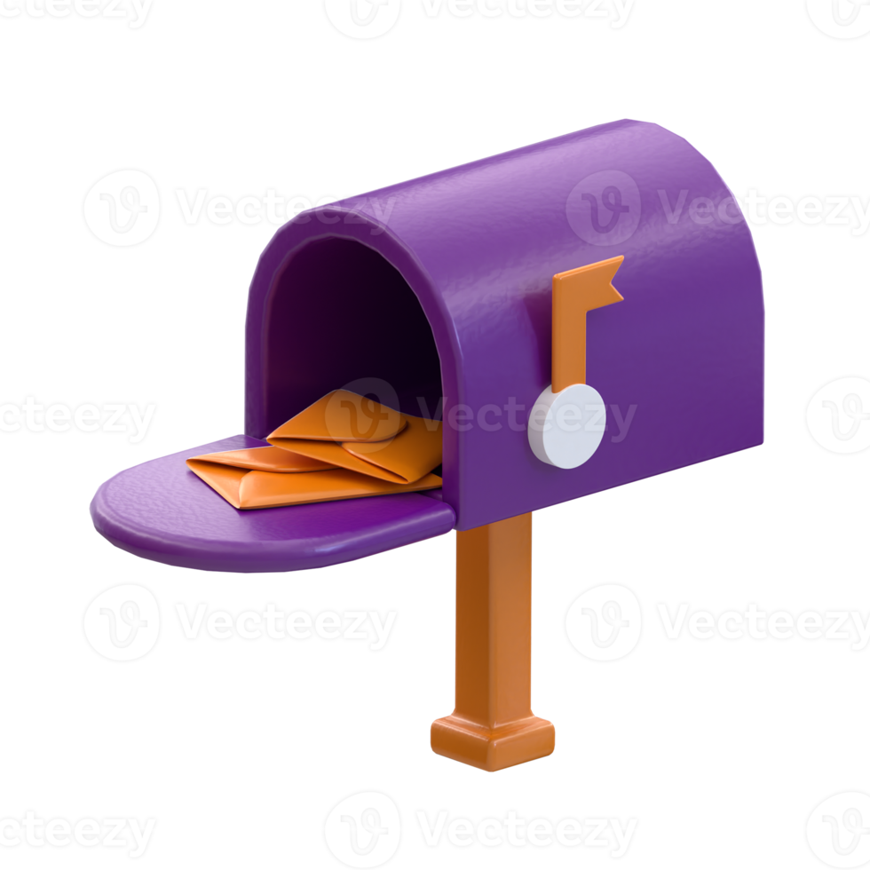 3D RENDERING MAIL ICON FOR BUSINESS MARKETING png