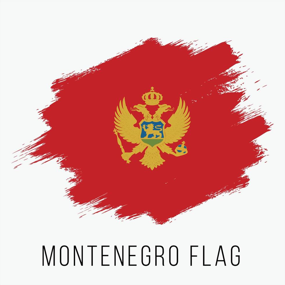 Grunge Montenegro Vector Flag