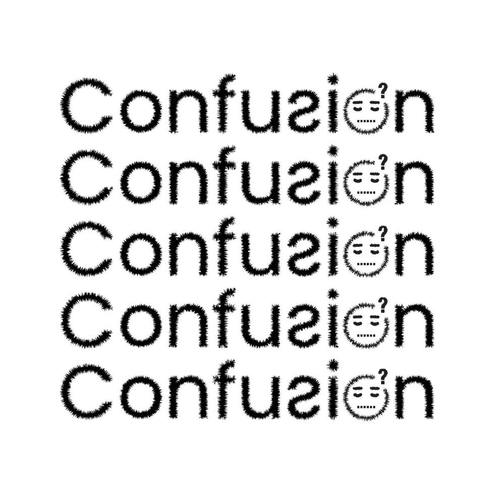 Confusion Stylish Text Design Template vector