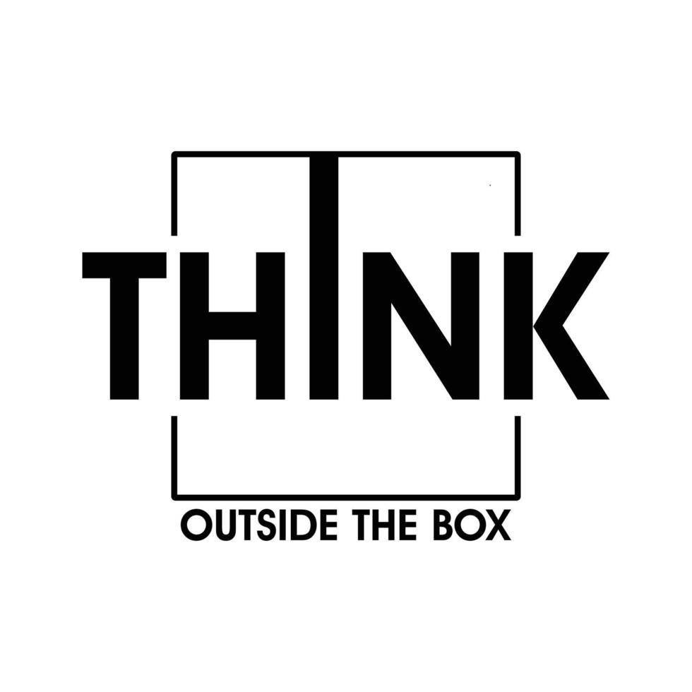 Think Outside The Box Motivational Quote vector