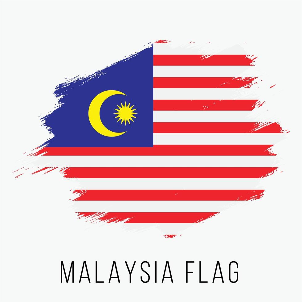 bandera de grunge vectorial de malasia. bandera de malasia para el día de la independencia vector