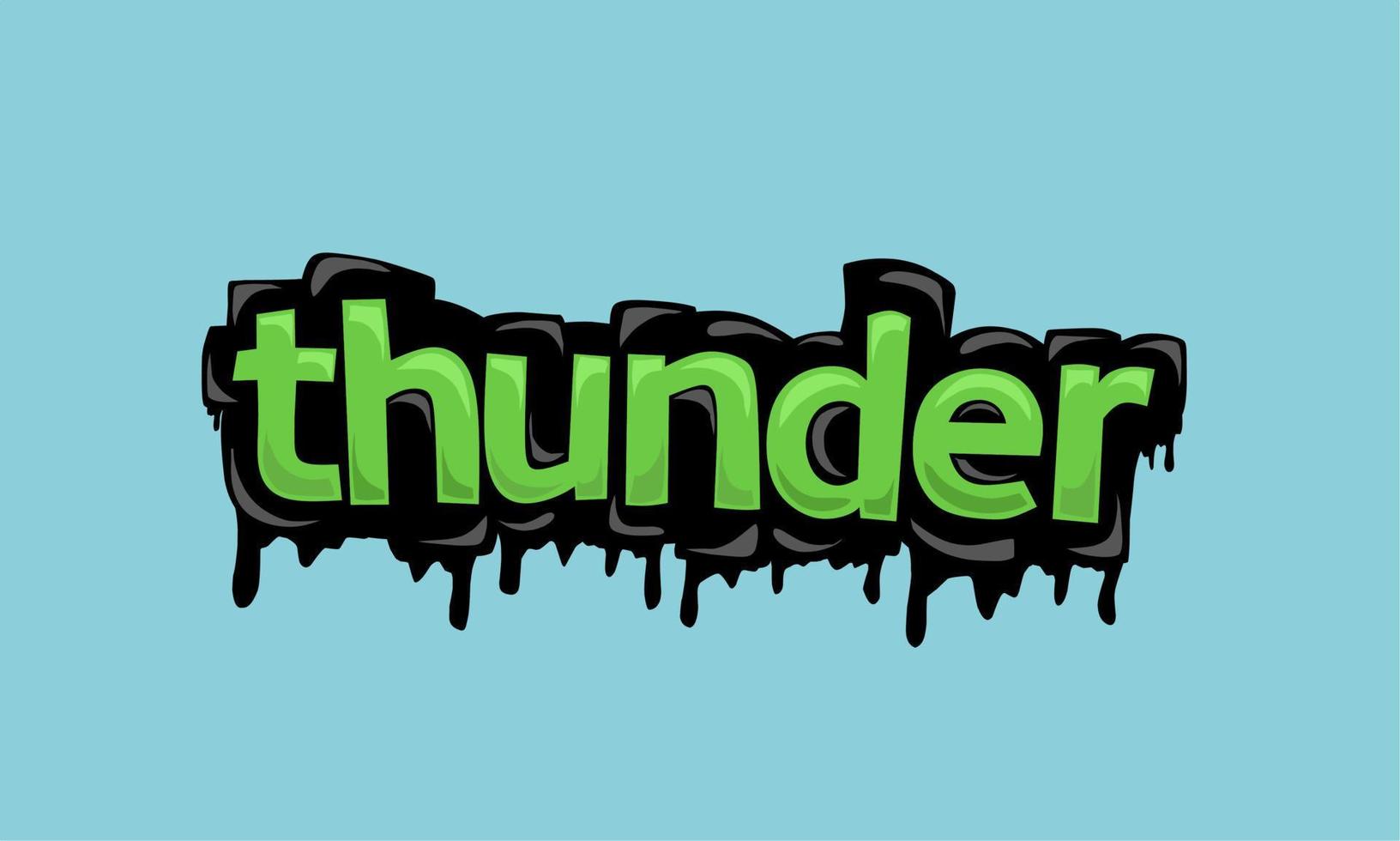 THUNDER background writing vector design