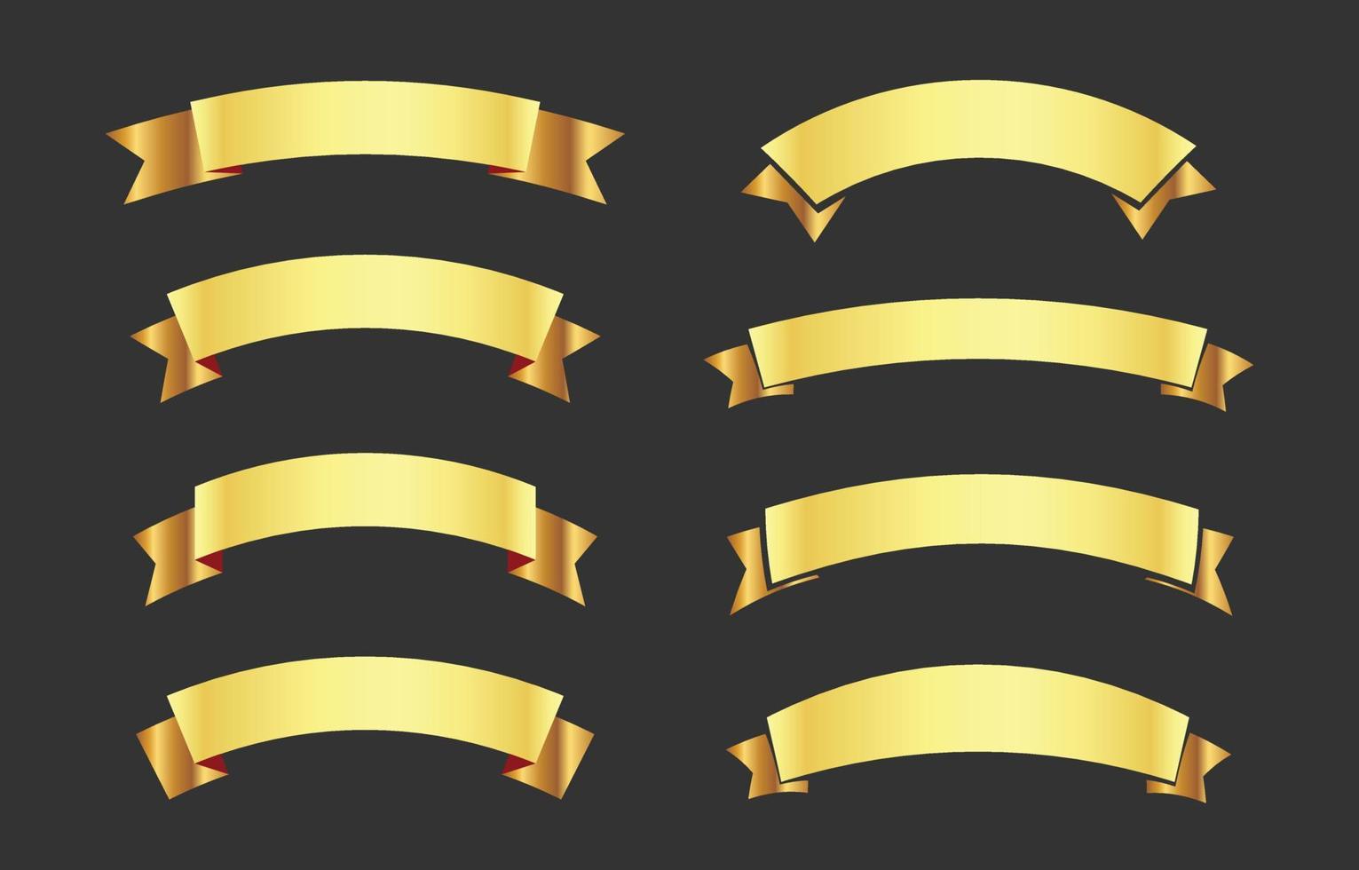 Ribbon golden collection vector