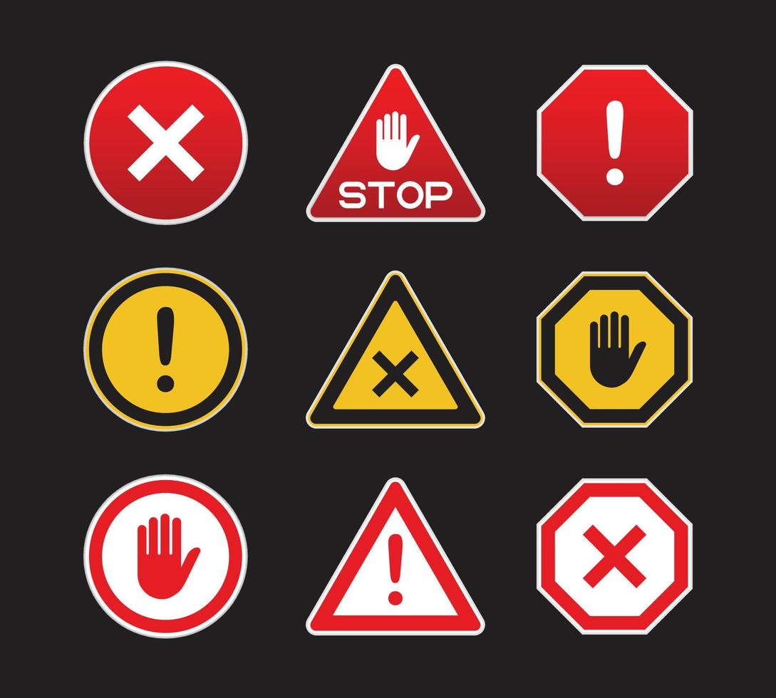 señal de peligro, señal de advertencia, señal de atención. icono de atención de advertencia de peligro. vector
