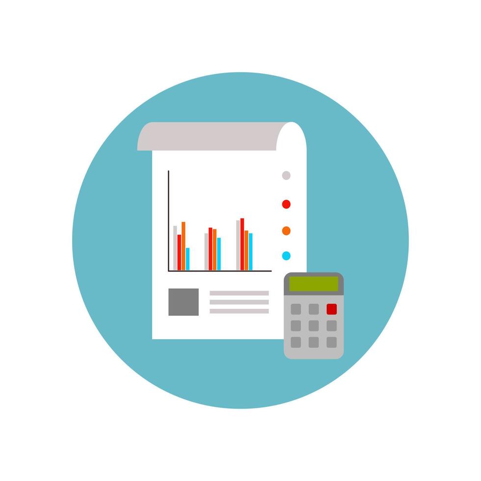 Financial statement report prepared concept in blue circle. vector
